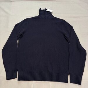 NEW SUITSUPPLY Men Navy Cashmere Blend Quiet Luxury Turtle Neck Sweater M-5242